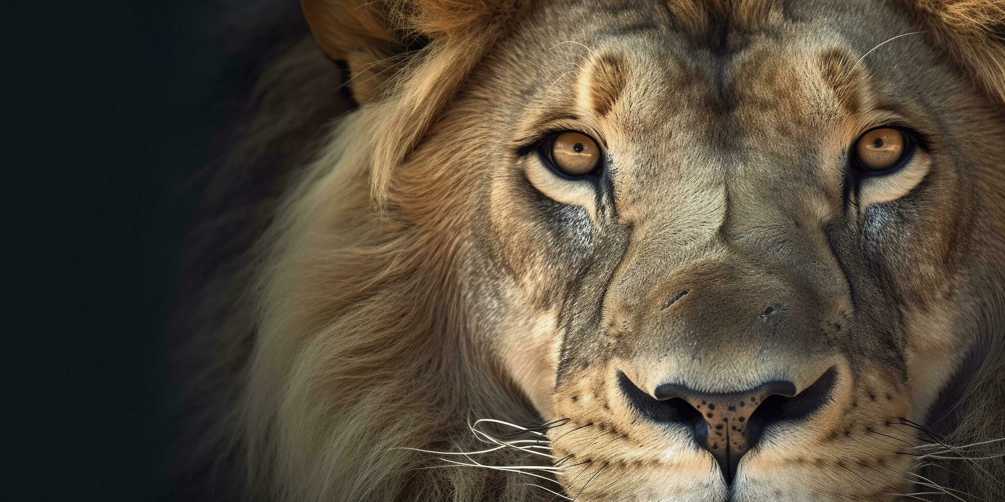 Close up of an African lion. Generative AI photo