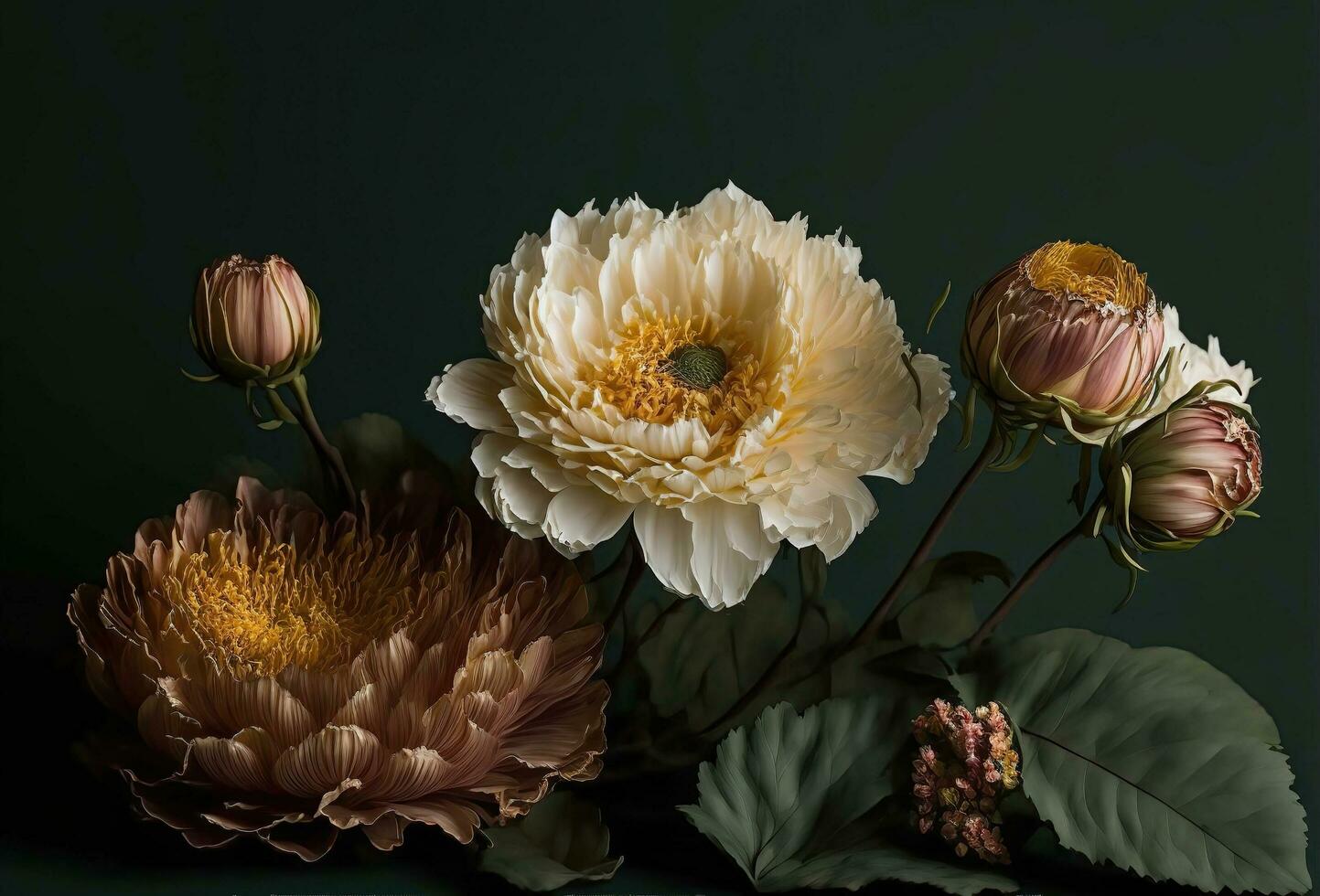 botanical blossom banner for greeting cards and more generative ai photo