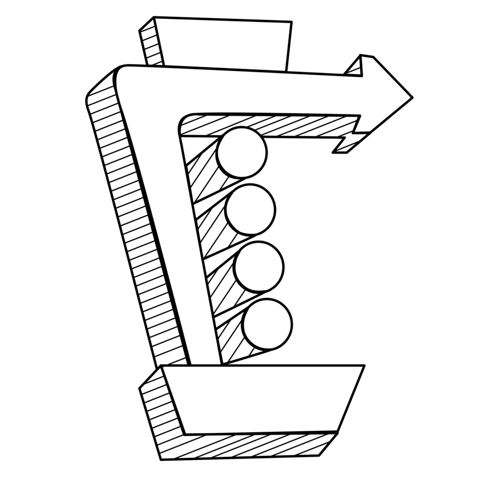 Arrow icon. 3D arrow. sketchy design elements. illustration png