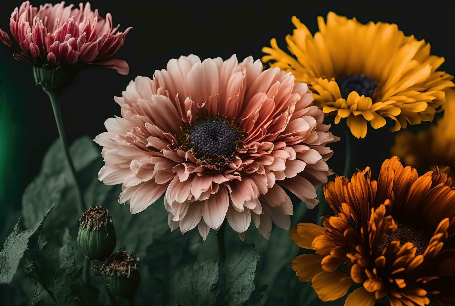 botánico flor bandera para saludo tarjetas y más generativo ai foto