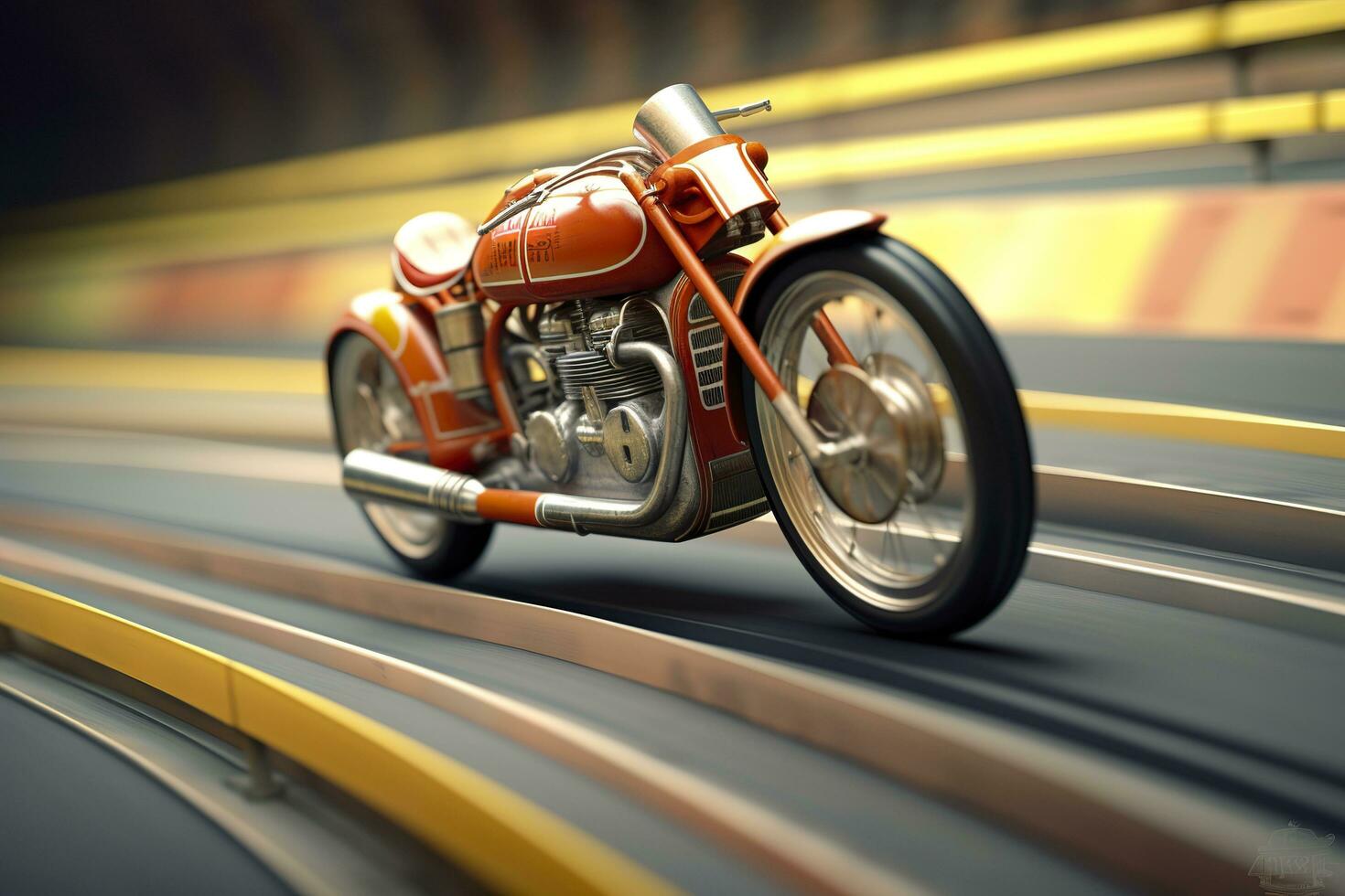 bike on racing track. Generative AI photo