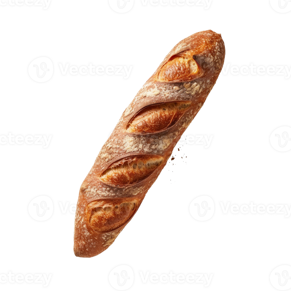 Freshly baked bread isolated on transparent background, created with generative AI png
