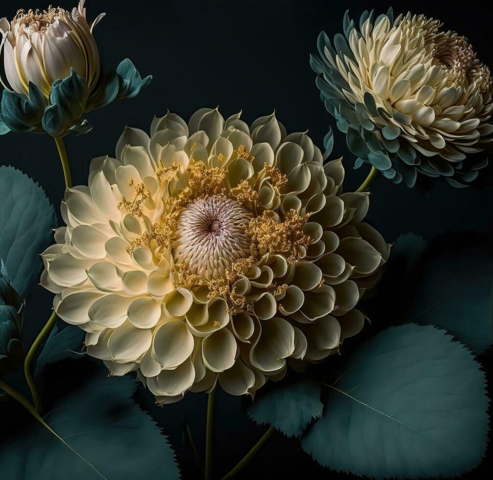 elegant botanical illustration of springtime flower banner generative ai photo