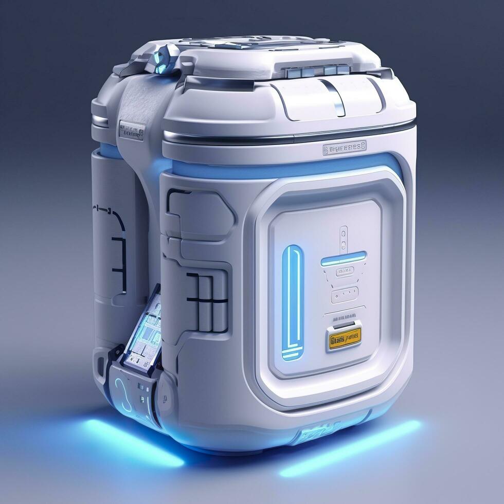Removable Trash Can with Intelligent, Modular Design. A Futuristic Concept for Sustainable Waste Management. AI Generative photo