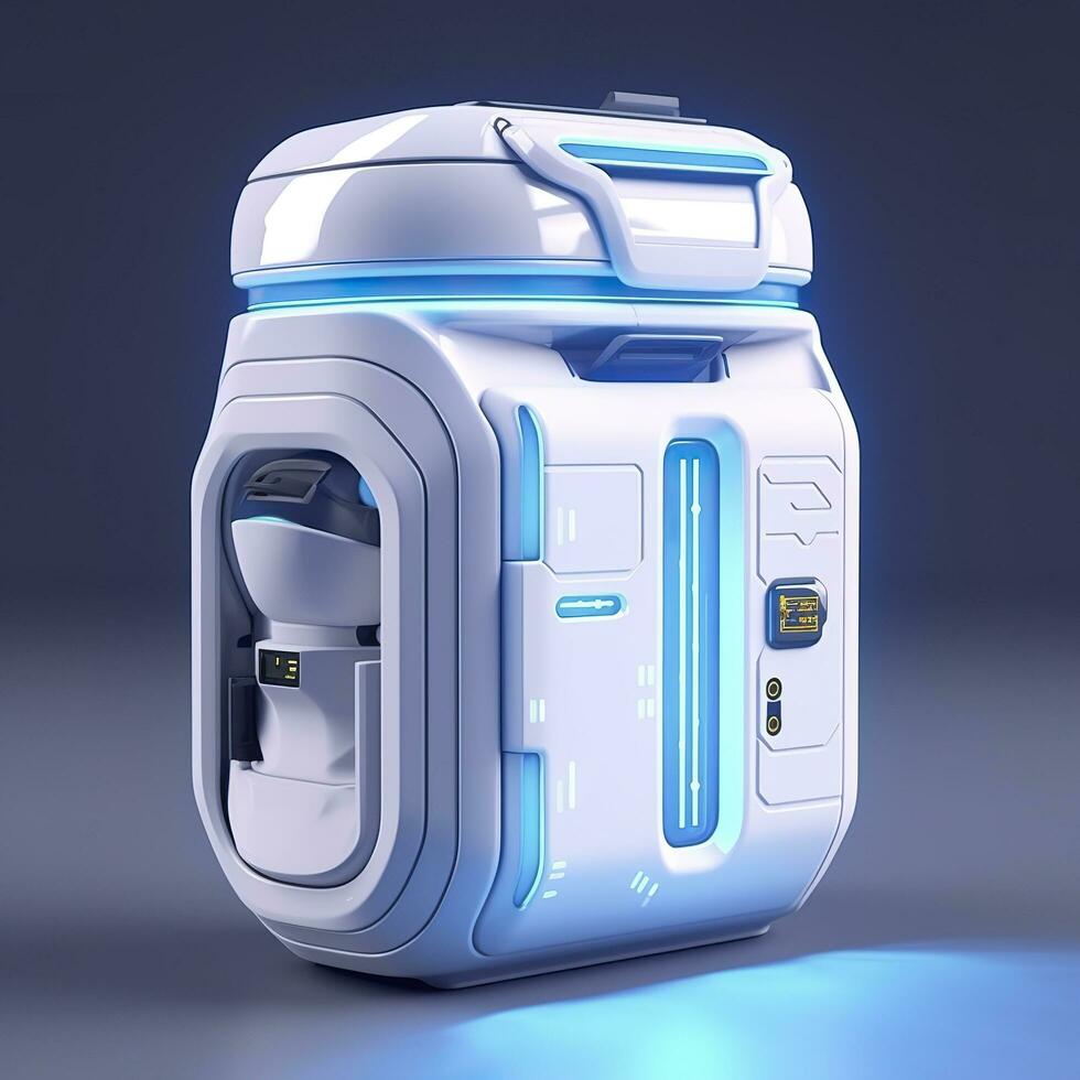 Removable Trash Can with Intelligent, Modular Design. A Futuristic Concept for Sustainable Waste Management. AI Generative photo