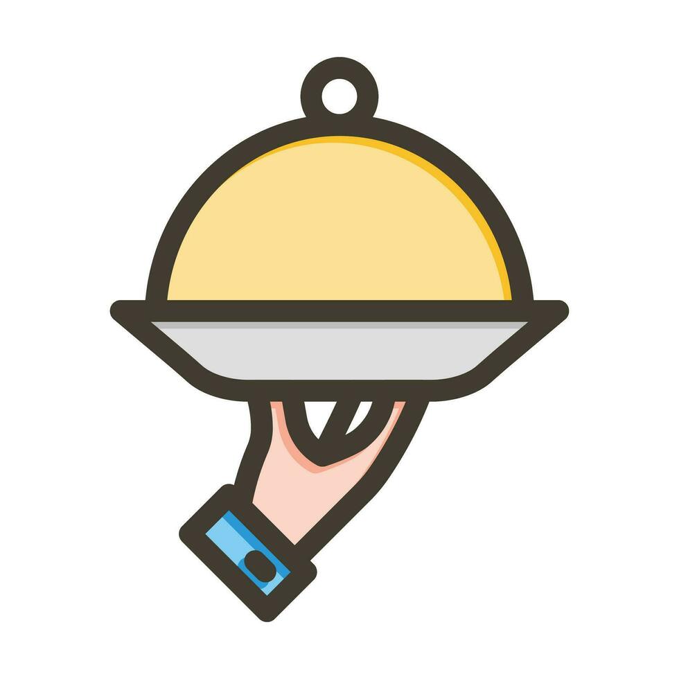 Serving Dish Vector Thick Line Filled Colors Icon For Personal And Commercial Use.