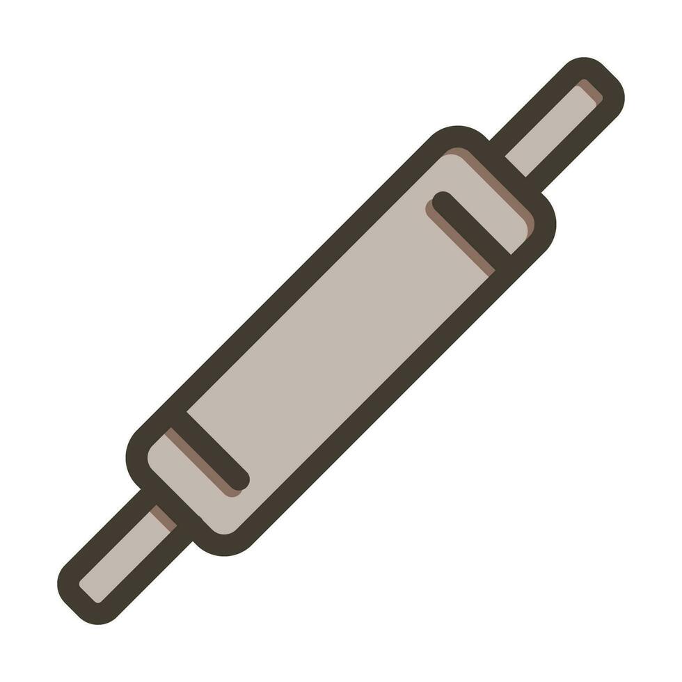 Rolling Pins Vector Thick Line Filled Colors Icon For Personal And Commercial Use.