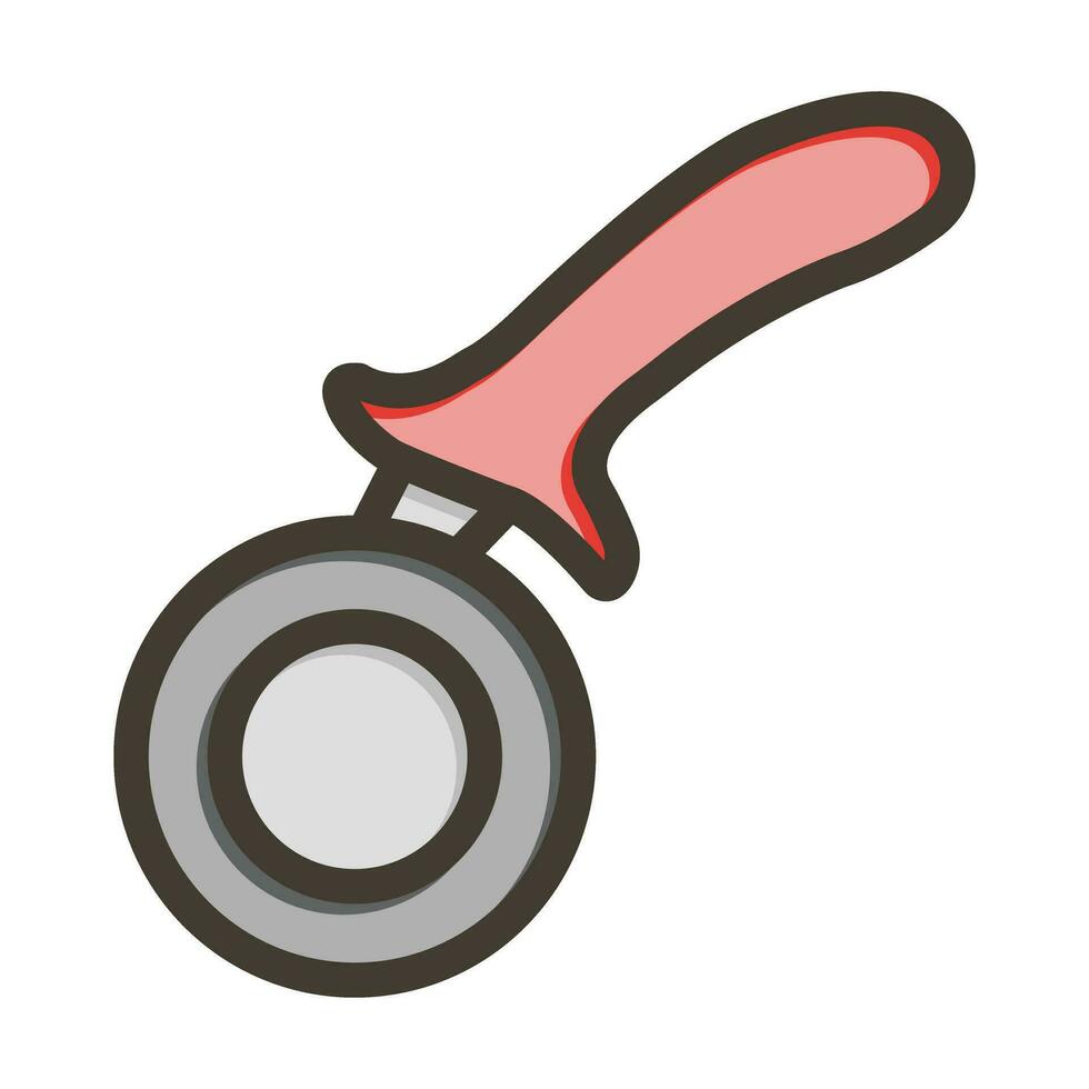 Pizza Cutter Vector Thick Line Filled Colors Icon For Personal And Commercial Use.