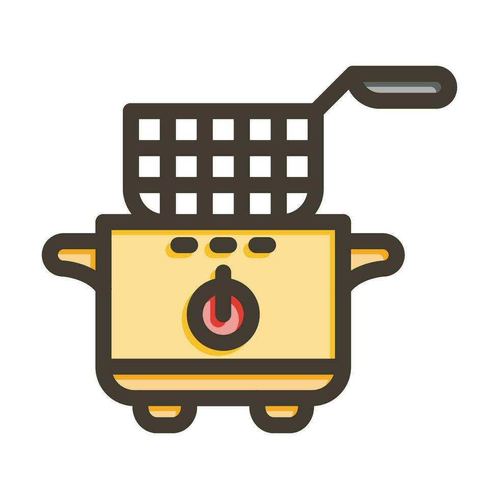 Deep Fryer Vector Thick Line Filled Colors Icon For Personal And Commercial Use.