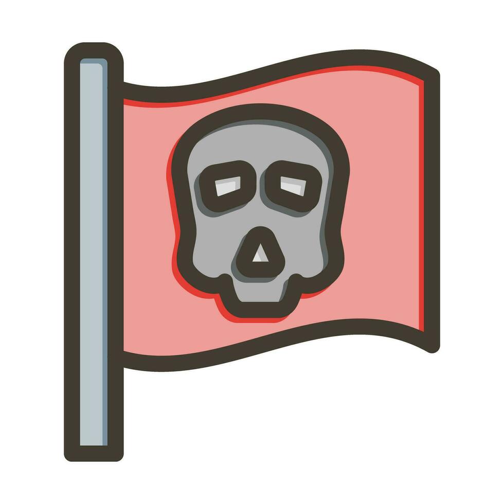 pirata bandera vector grueso línea lleno colores icono para personal y comercial usar.