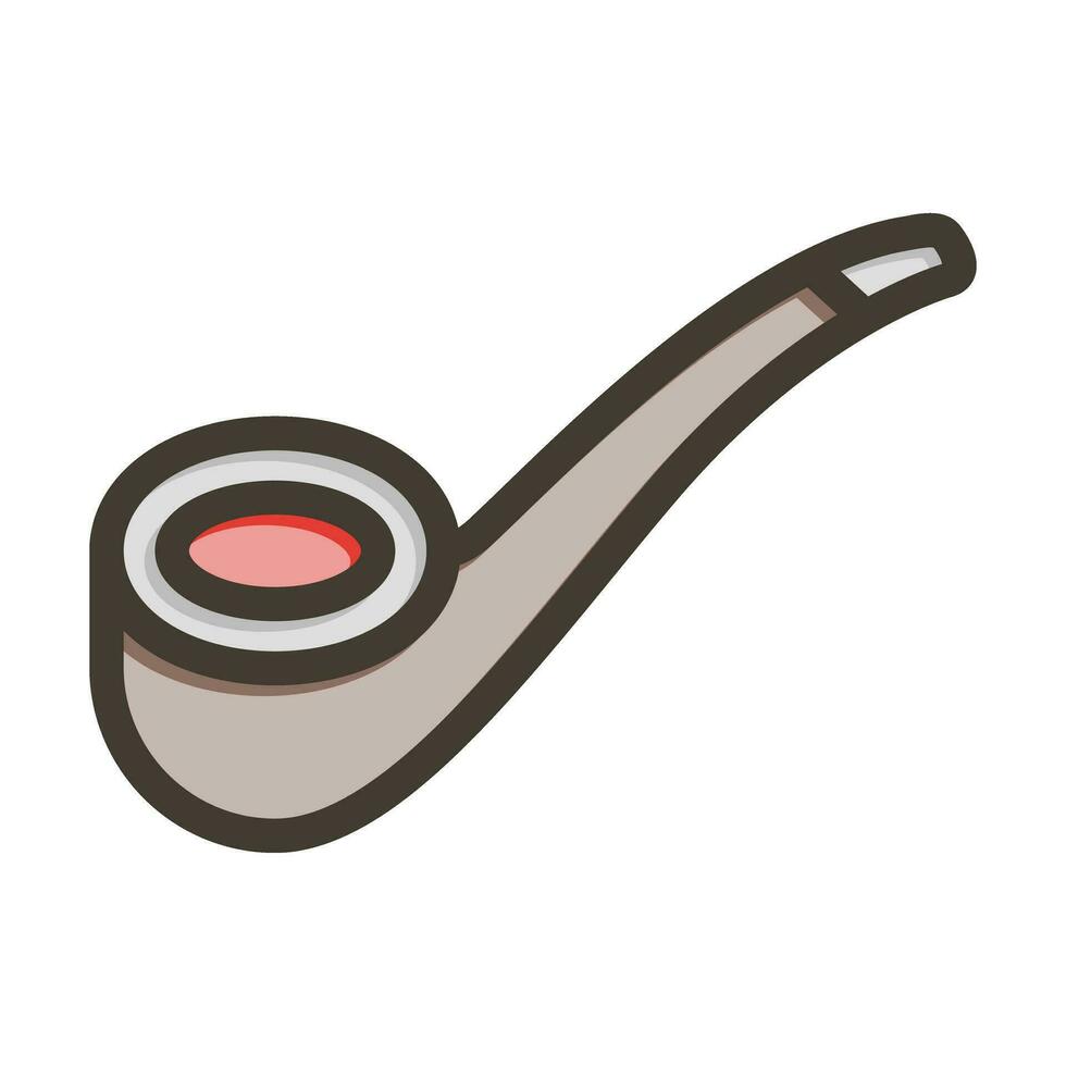 Smoking Pipe Vector Thick Line Filled Colors Icon For Personal And Commercial Use.