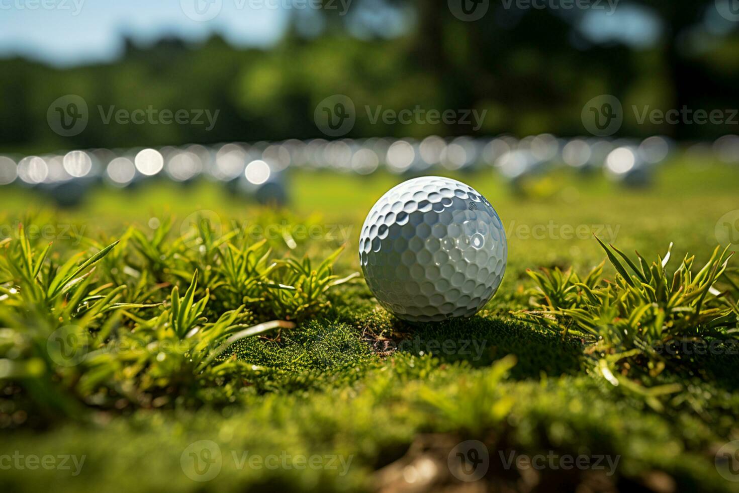 golf pelota en poniendo verde siguiente a agujero ai generado foto