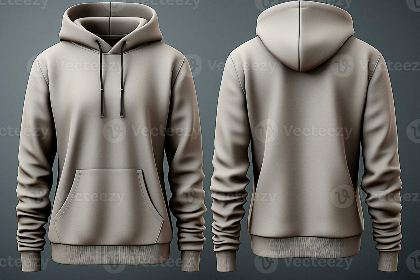 Front and back sweatshirt template Realistic 3D mockup AI Generated photo