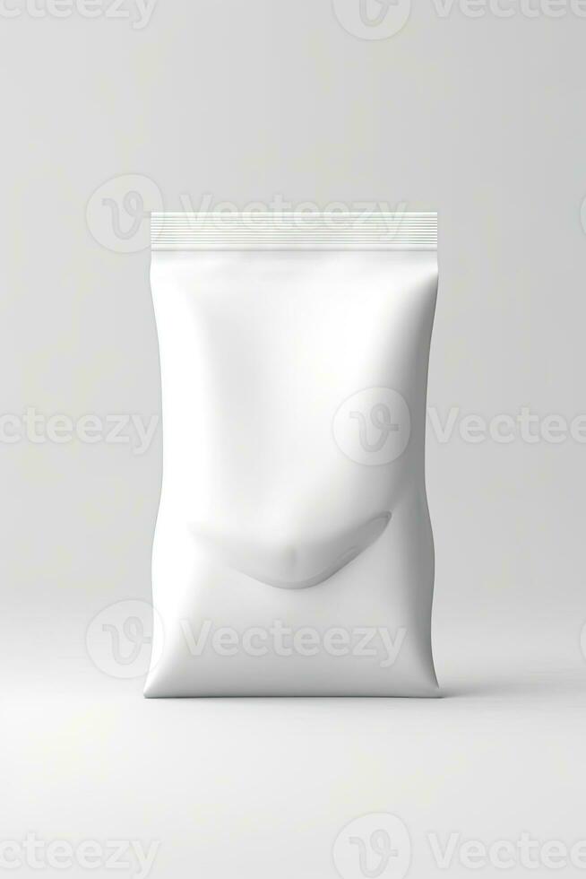 Packaging Bag Mockup White with shades white background, AI Generated photo