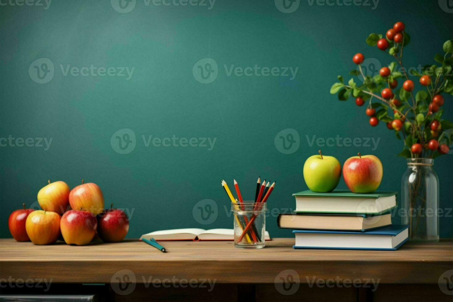 Ample copy space on back to school backdrop, ready for your message AI Generated photo