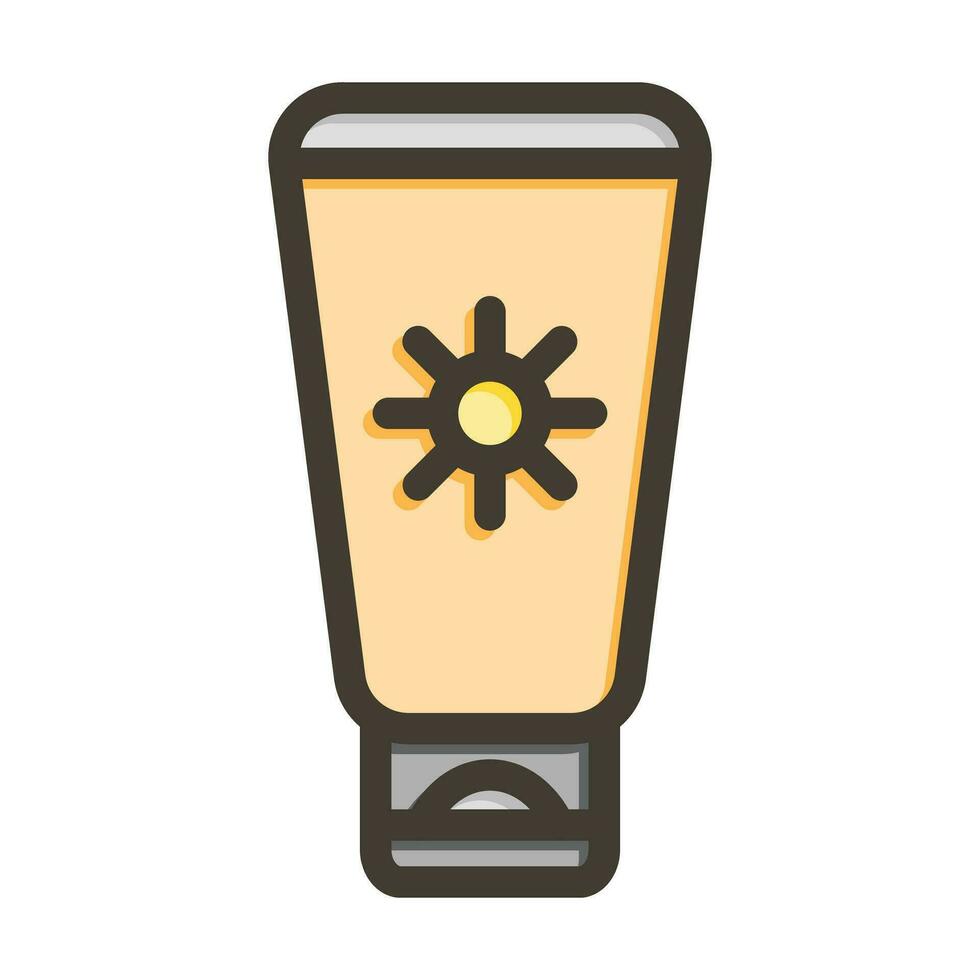 Sun Cream Vector Thick Line Filled Colors Icon For Personal And Commercial Use.