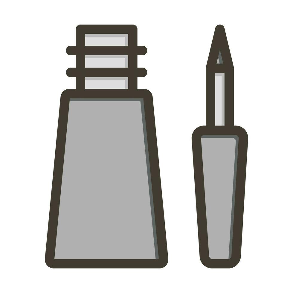 Eyeliner Vector Thick Line Filled Colors Icon For Personal And Commercial Use.