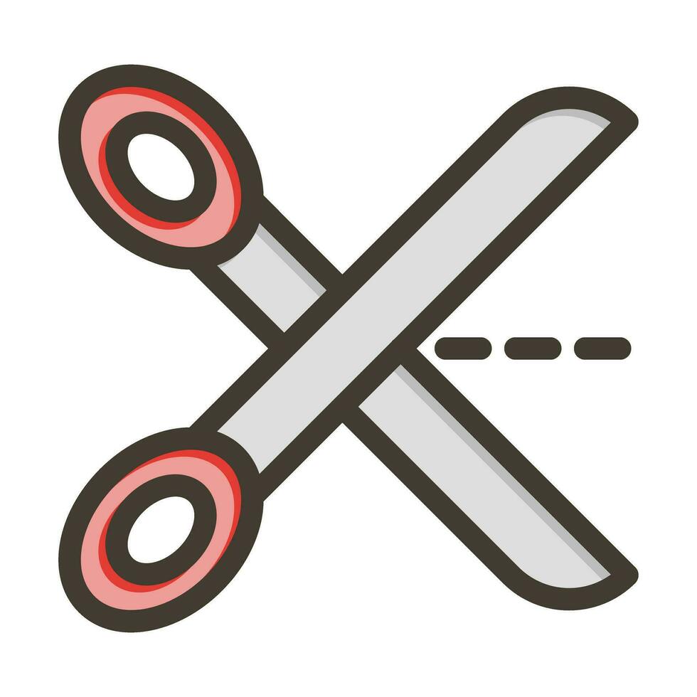 Scissors Vector Thick Line Filled Colors Icon For Personal And Commercial Use.