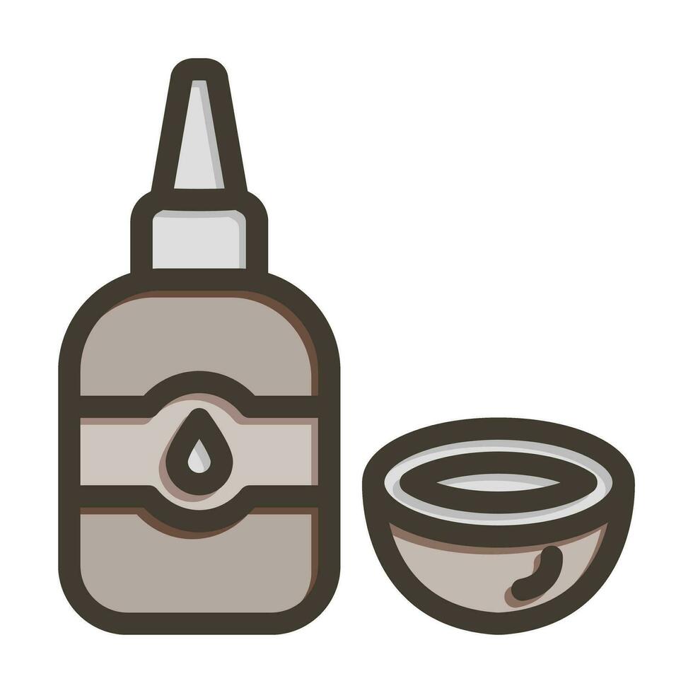 Coconut Oil Vector Thick Line Filled Colors Icon For Personal And Commercial Use.