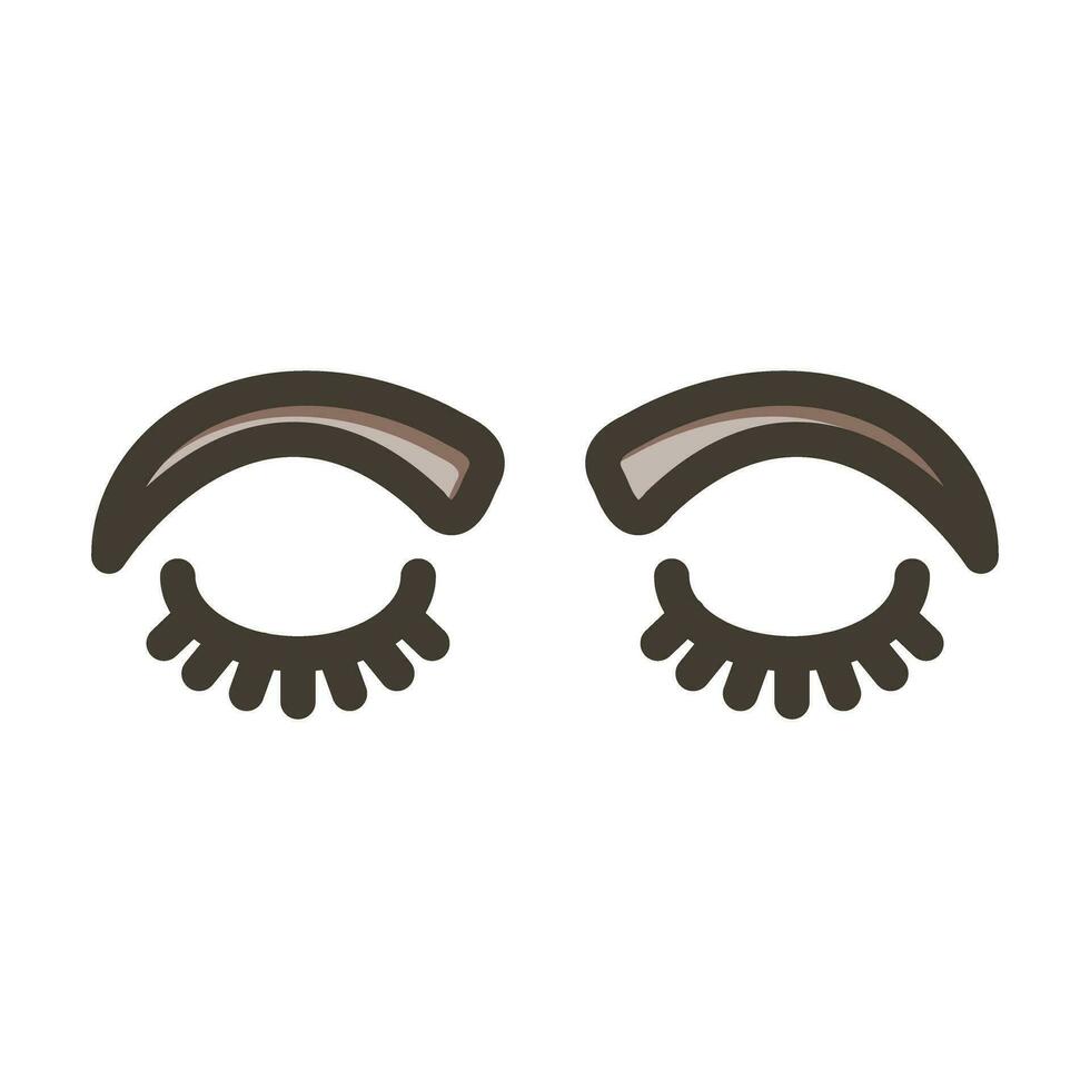 Eyebrow Vector Thick Line Filled Colors Icon For Personal And Commercial Use.