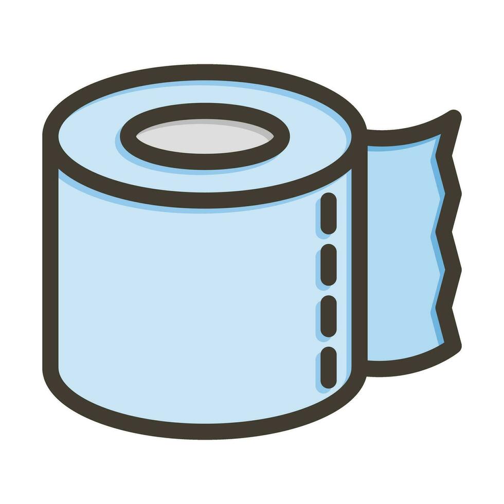 Tissue Roll Vector Thick Line Filled Colors Icon For Personal And Commercial Use.
