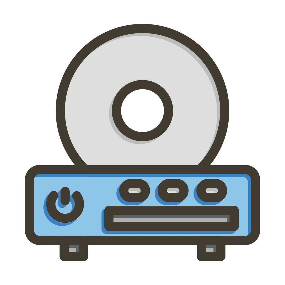 Cd Player Vector Thick Line Filled Colors Icon For Personal And Commercial Use.