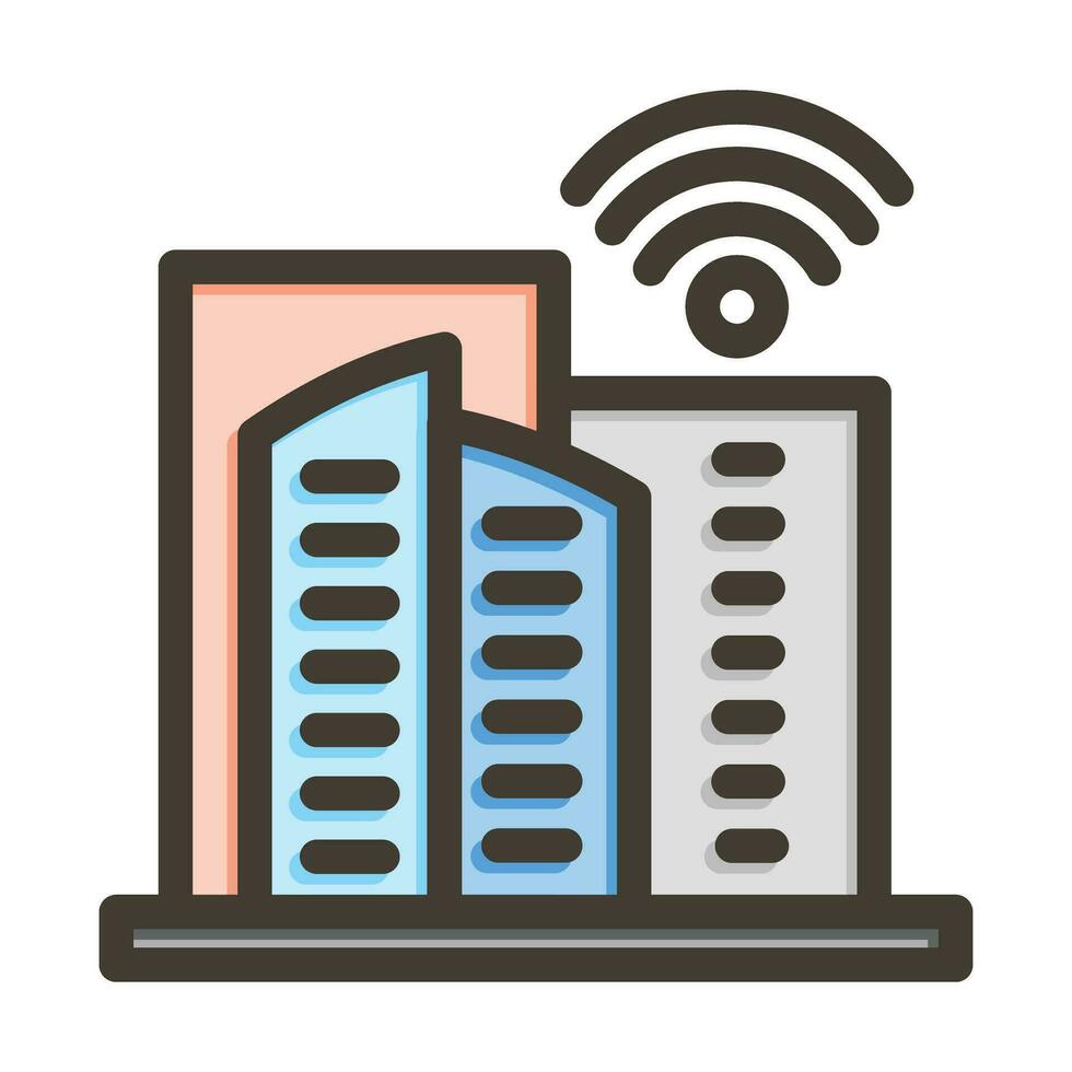 Smart City Vector Thick Line Filled Colors Icon For Personal And Commercial Use.