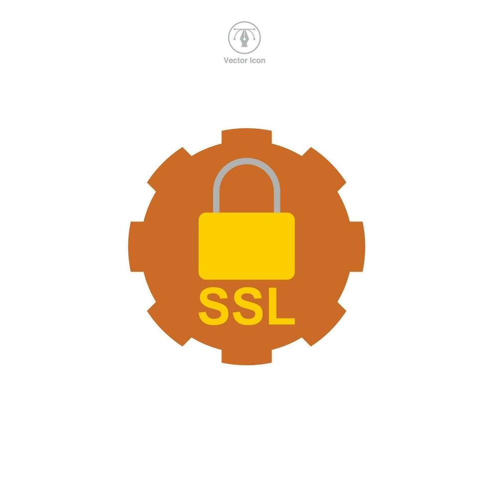 SSL icon symbol vector illustration isolated on white background