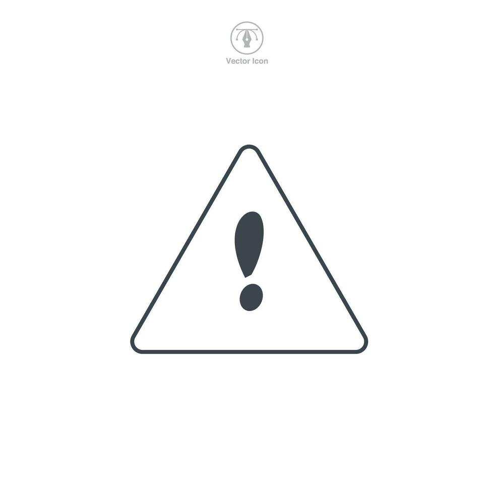 Warning. Exclamation Mark icon symbol vector illustration isolated on white background