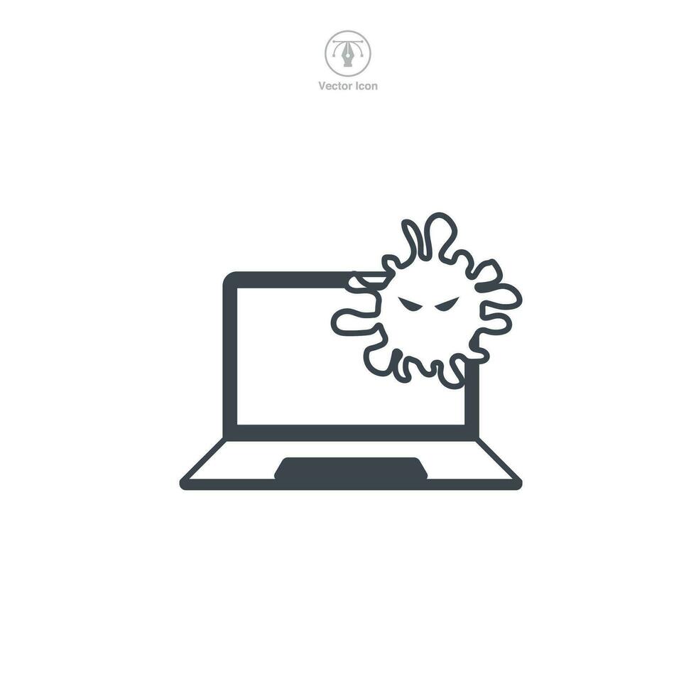 virus computadora icono símbolo vector ilustración aislado en blanco antecedentes