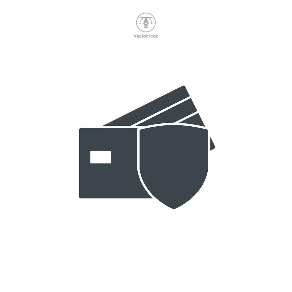 Credit Card with Shield icon symbol vector illustration isolated on white background