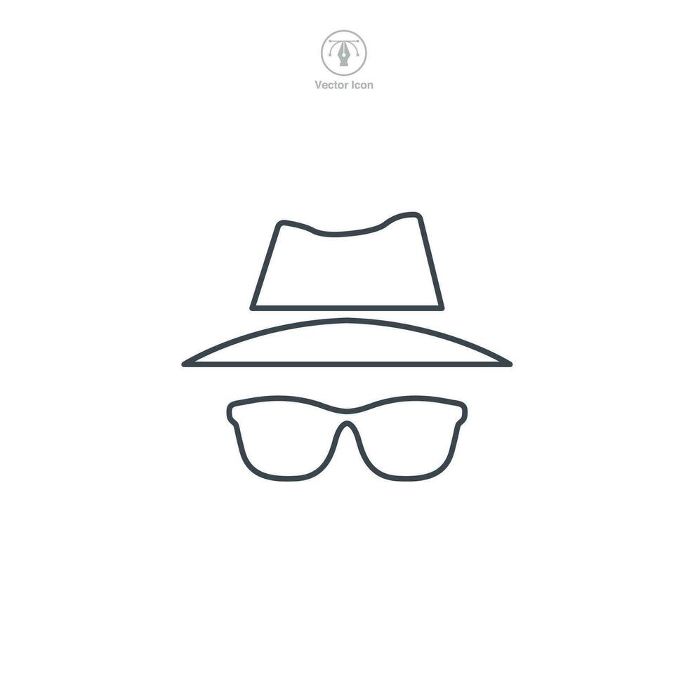 sombrero y anteojos, incógnito icono símbolo vector ilustración aislado en blanco antecedentes