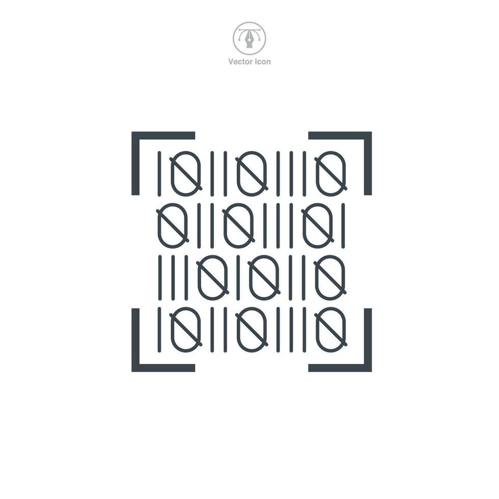 Binary Code icon symbol vector illustration isolated on white background
