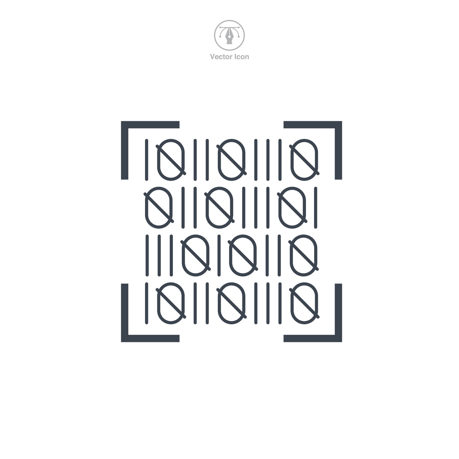 Binary Code icon symbol vector illustration isolated on white ...