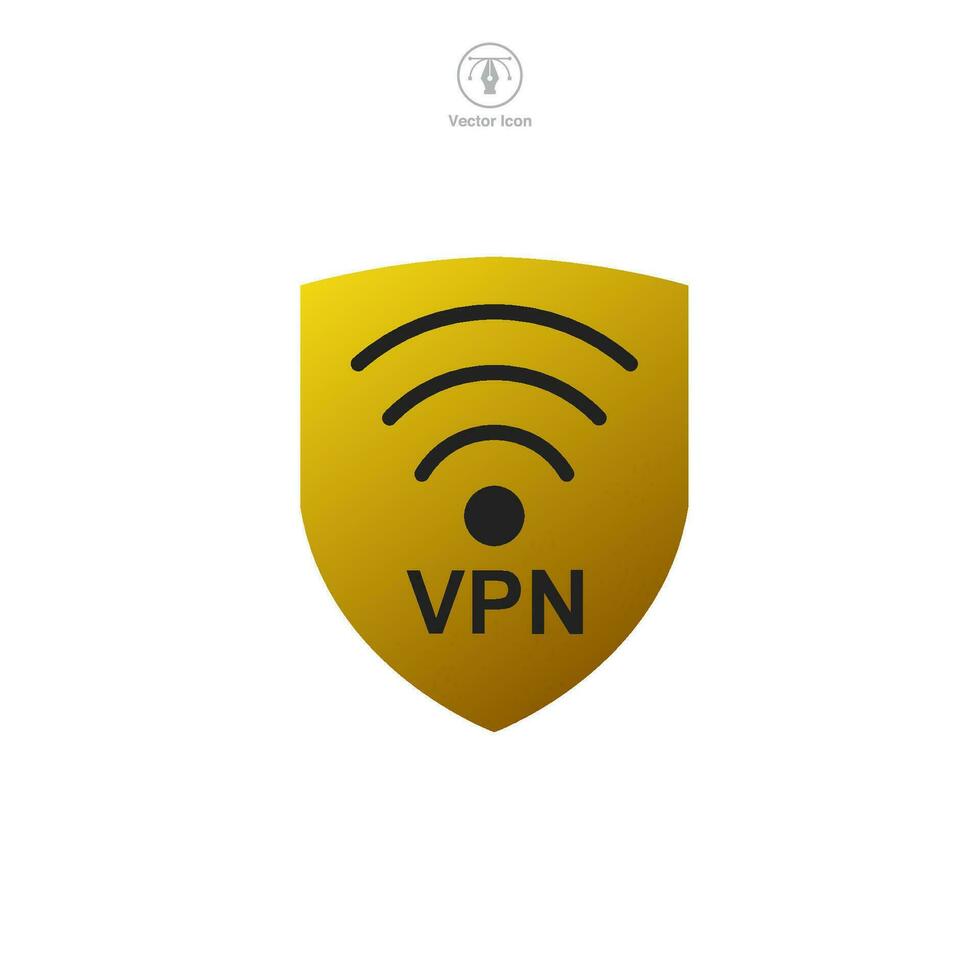 VPN. Virtual Private Network icon symbol vector illustration isolated on white background