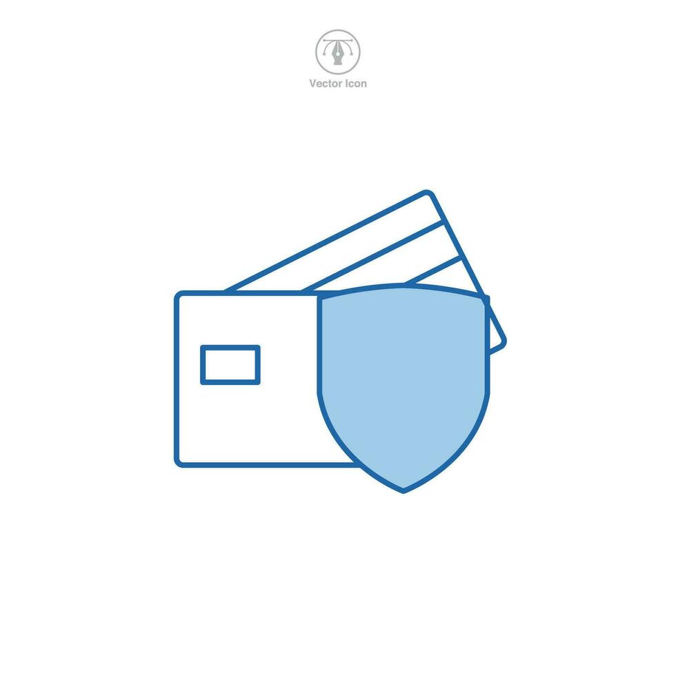 Credit Card with Shield icon symbol vector illustration isolated on white background