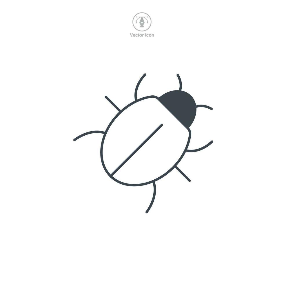 Bug icon symbol vector illustration isolated on white background