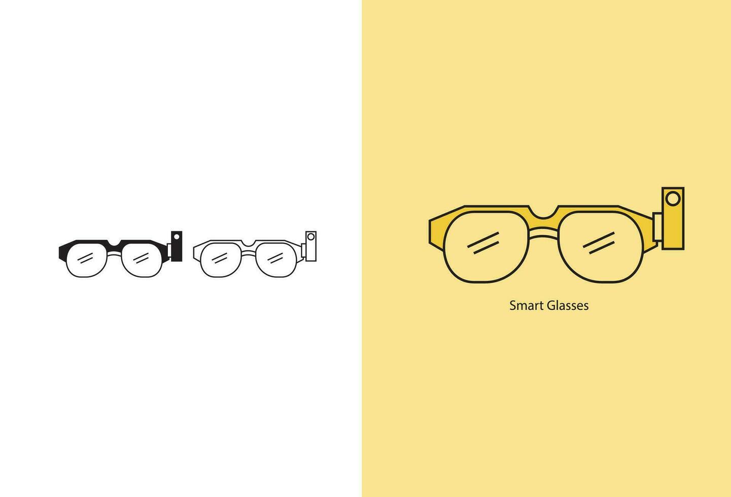 A vector icon representing smart glasses in a stylish and modern design, suitable for various graphic projects and applications.