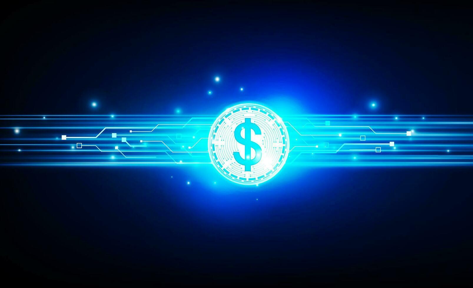 Abstract us dollar cryptocurrency technology open Light out success background Hitech communication concept innovation background, vector design