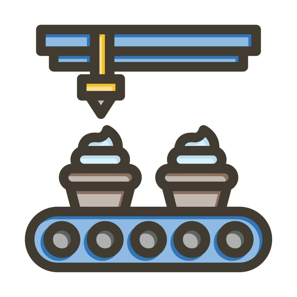 Cake Vector Thick Line Filled Colors Icon For Personal And Commercial Use.