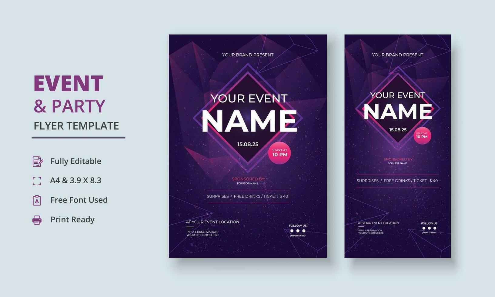 Multipurpose Event Flyer, Multipurpose Party Flyer, Event Roll Up Banner, Event poster, Event Poster, Tournament Flyer, Concert poster, Festival banner, Auction banner, DL Flyer, Banner Poster vector