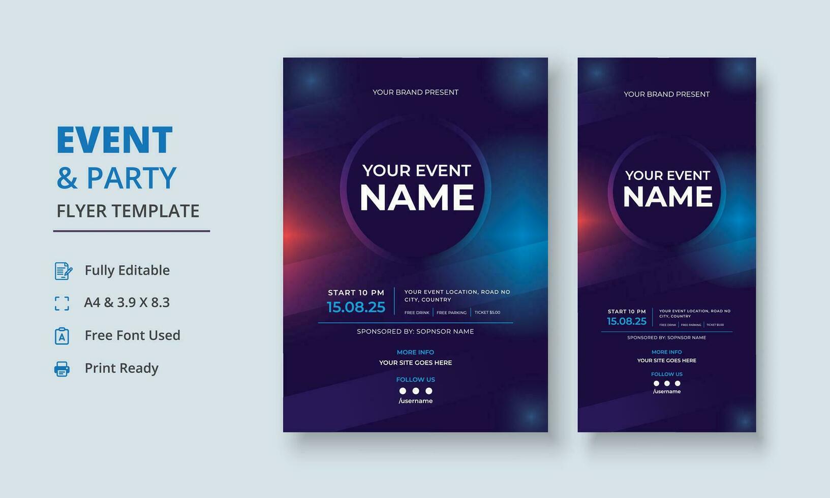 Multipurpose Event Flyer, Multipurpose Party Flyer, Event Roll Up Banner, Event poster, Event Poster, Tournament Flyer, Concert poster, Festival banner, Auction banner, DL Flyer, Banner Poster vector
