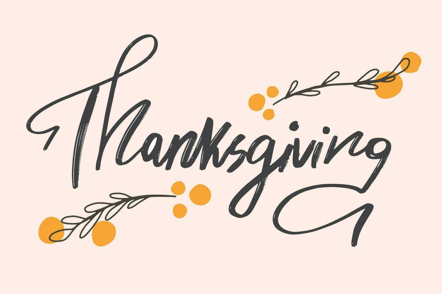 thanksgiving day lettering isolated on light background vector