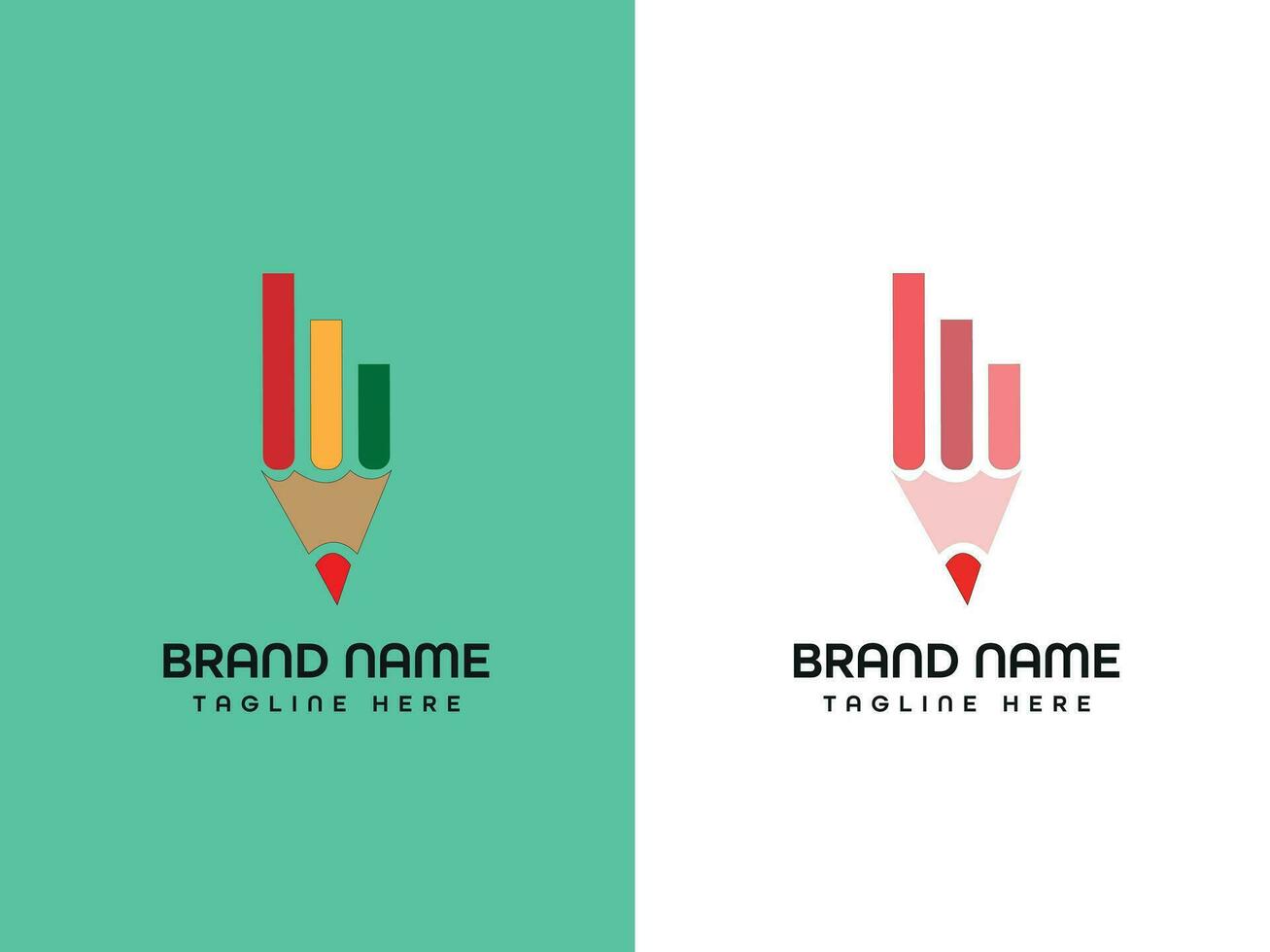 pencil letter logo vector