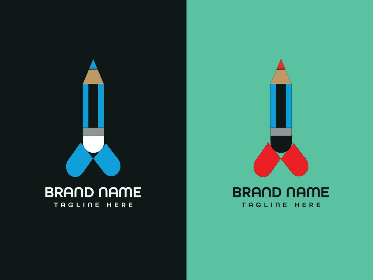 pencil letter logo vector