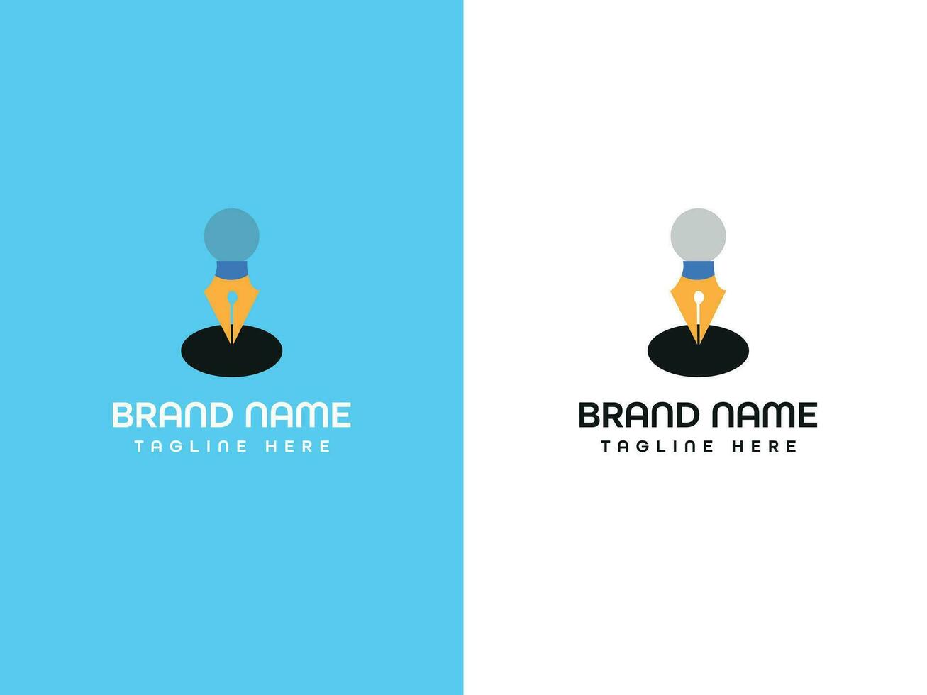 pencil letter logo vector
