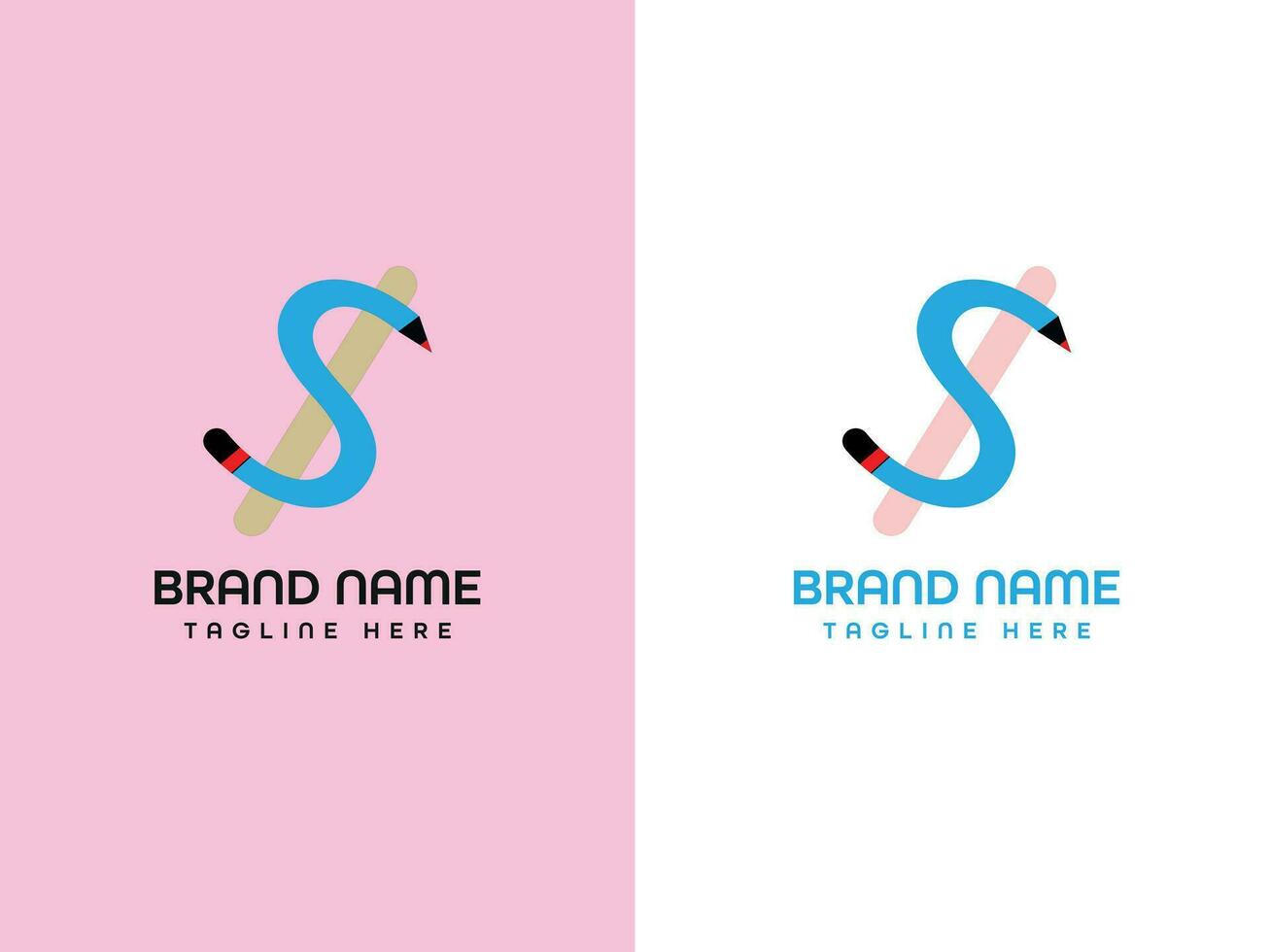 pencil letter logo vector