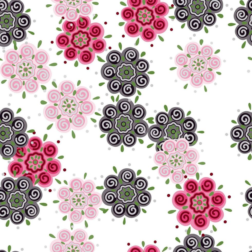 resumen étnico brote flor sin costura modelo. estilizado floral botánico fondo de pantalla. vector