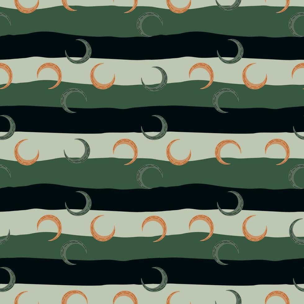 Simple moon silhouettes seamless pattern. vector