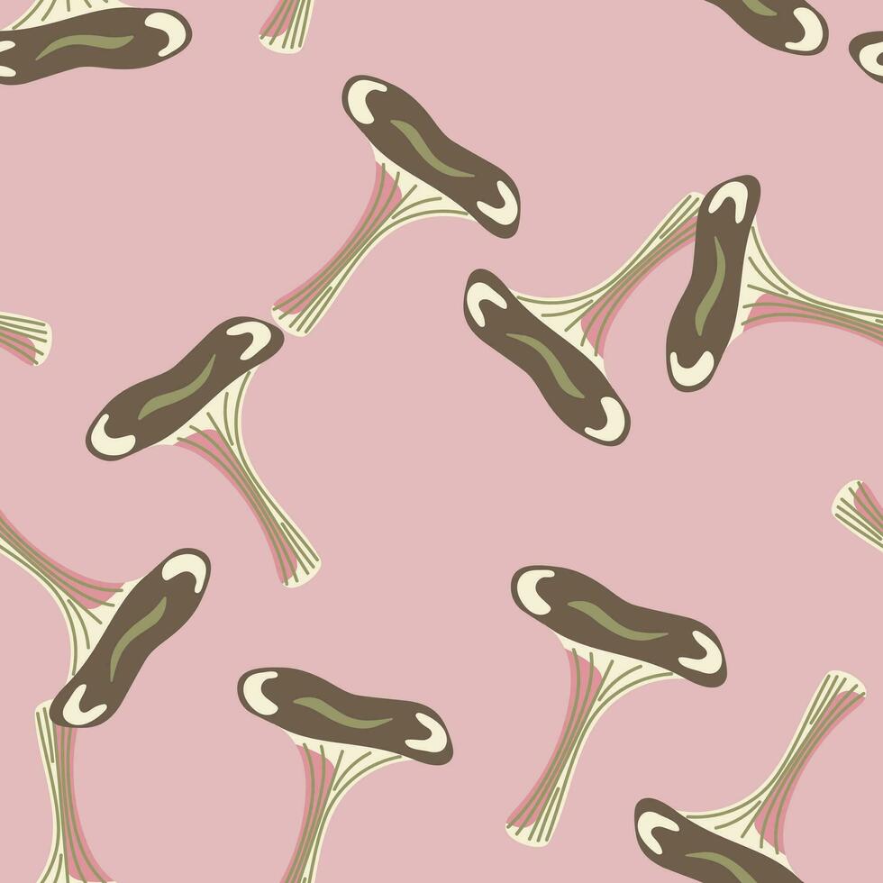 Toadstool mushrooms seamless pattern. Magical fly agaric wallpaper. vector